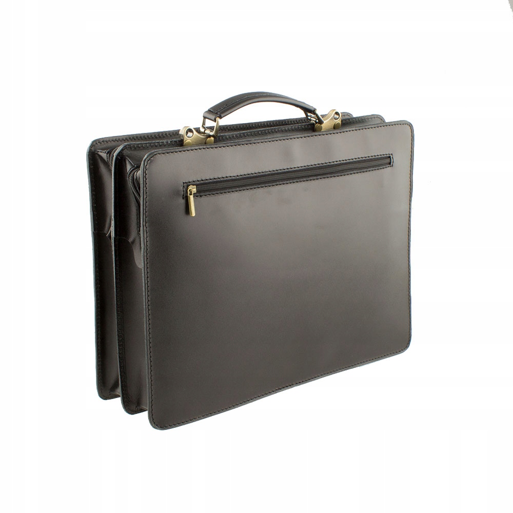 SKÓRZANA TECZKA AKTÓWKA MĘSKA DAMSKA SKÓRA NATURALNA GAZECIARKA CZARNA Model GAZECIARKA