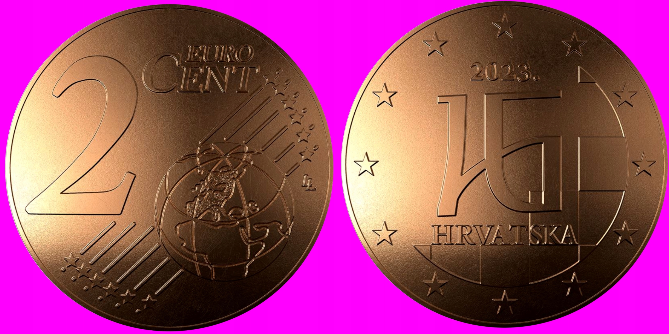 Chorwacja 2 eurocent 2023--UNC / U688