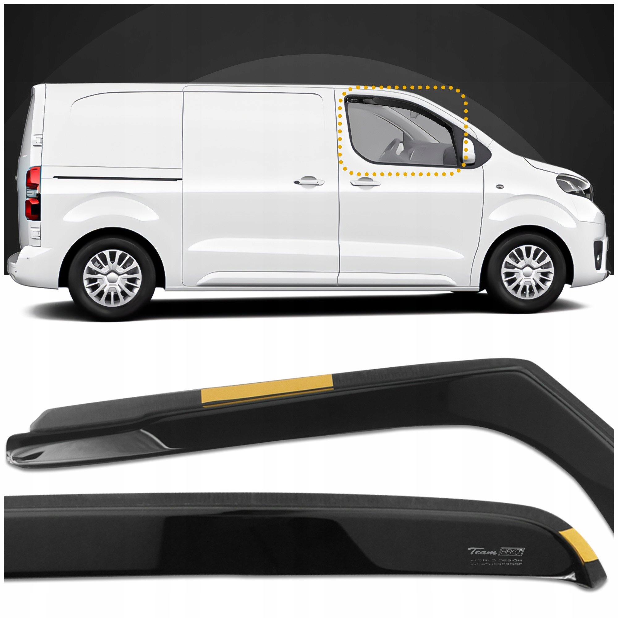 Deflektory krytu bočných skiel Heko pre Peugeot Expert III 2016- 2 ks
