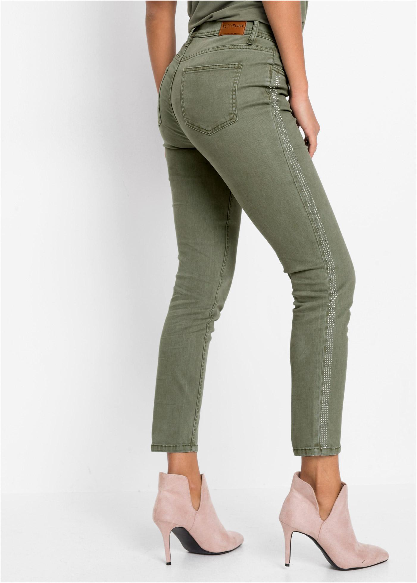 BODYFLIRT OLIWKOWE SPODNIE JEANS Z DŻETAMI 44 XXL Fason rurki