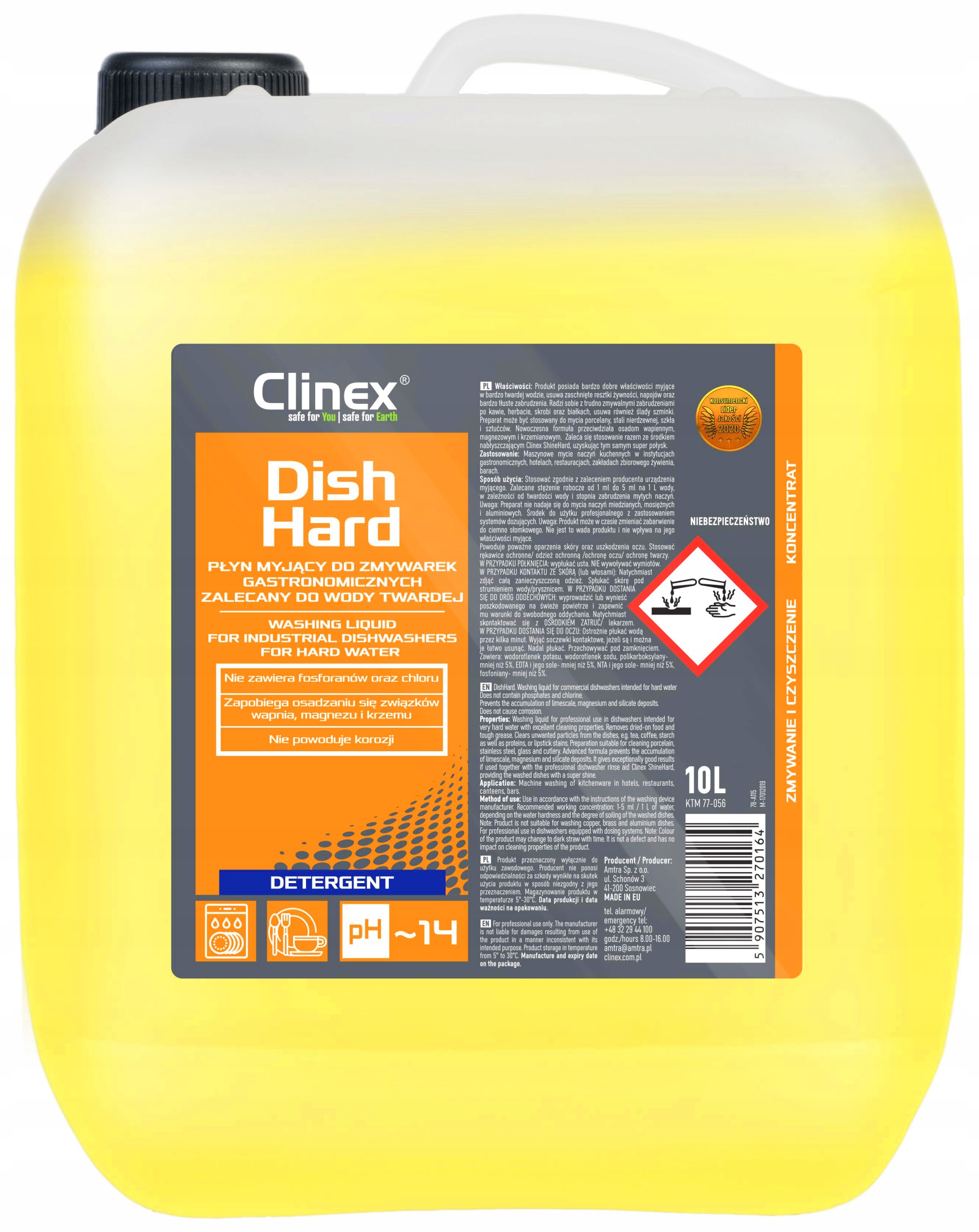 

Clinex Dishhard Płyn Myjący Do Zmywarek 10L