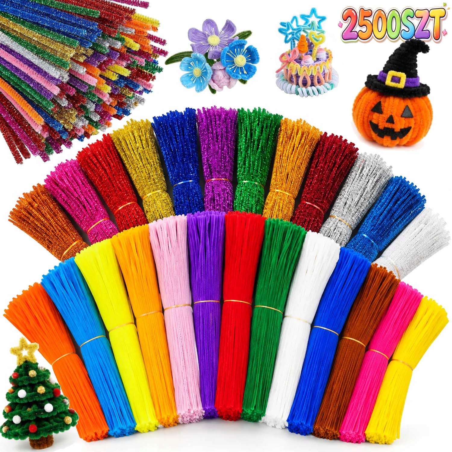 Kreativní Drátky Floristické Ozdobné Plyšové Dráty 2500 Ks Kytice Diy