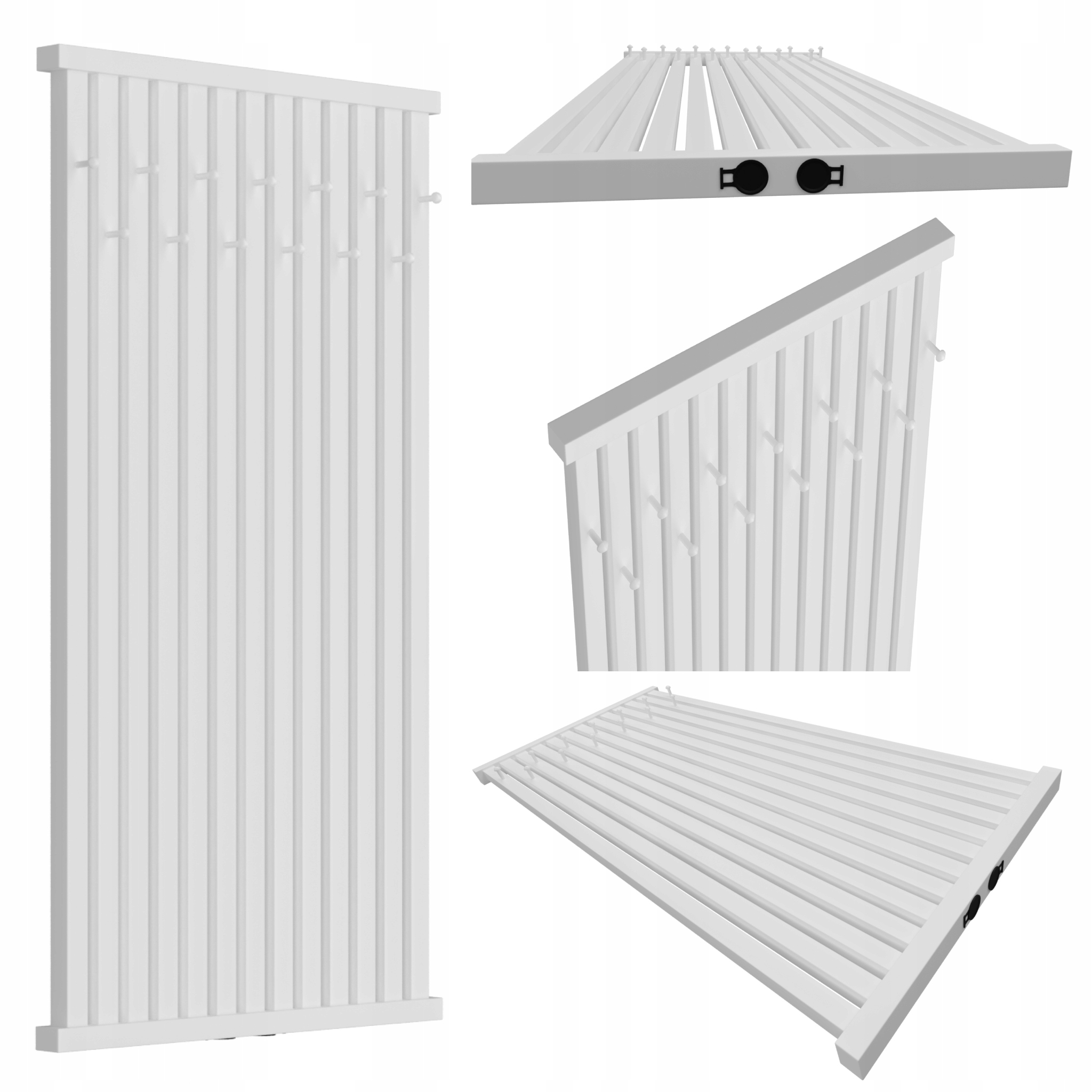 Dekorativní radiátor s věšáky Radiator Hook 160x61 Bílý Mat Struktura