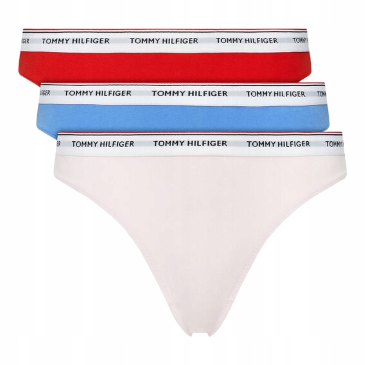 Tommy Hilfiger Tanga Dámské Kalhotky 3P Červené/modré/růžové vel. Xs