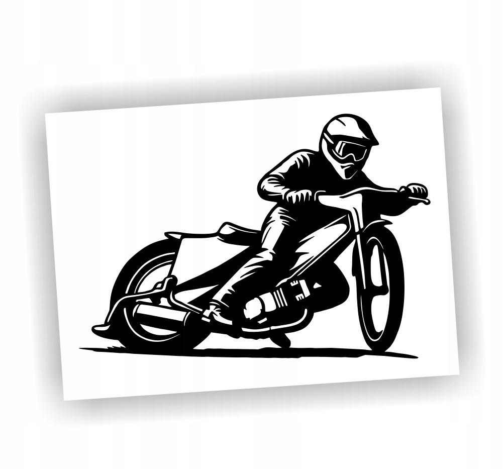 Naklejka Żużlowiec kolor Czarny motocyklista żużlowy żużel naklejki na auto