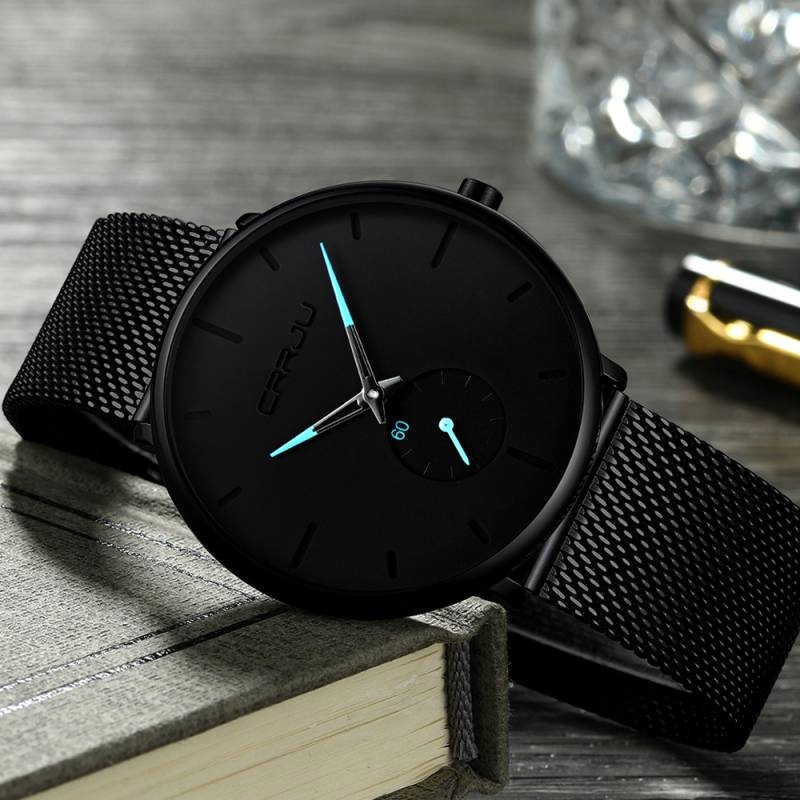 ZEGAREK DAMSKI MĘSKI ELEGANCKI CRRJU 2 KOLORY Materiał paska stal