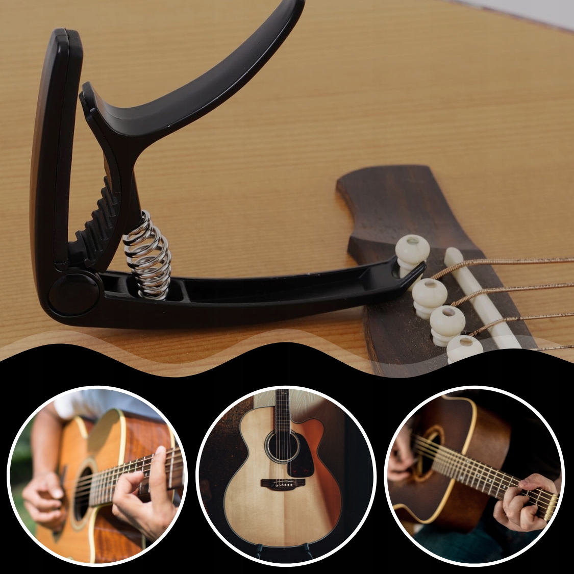 KAPODASTER CAPO DO MNIEJSZEJ GITARY KLASYCZNEJ UKULELE NA GRYF STRUNY EAN (GTIN) 5903933538099