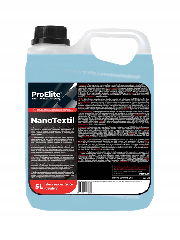 Koncentrat do prania tapicerek samochodowych ProElite NanoTextil 5L