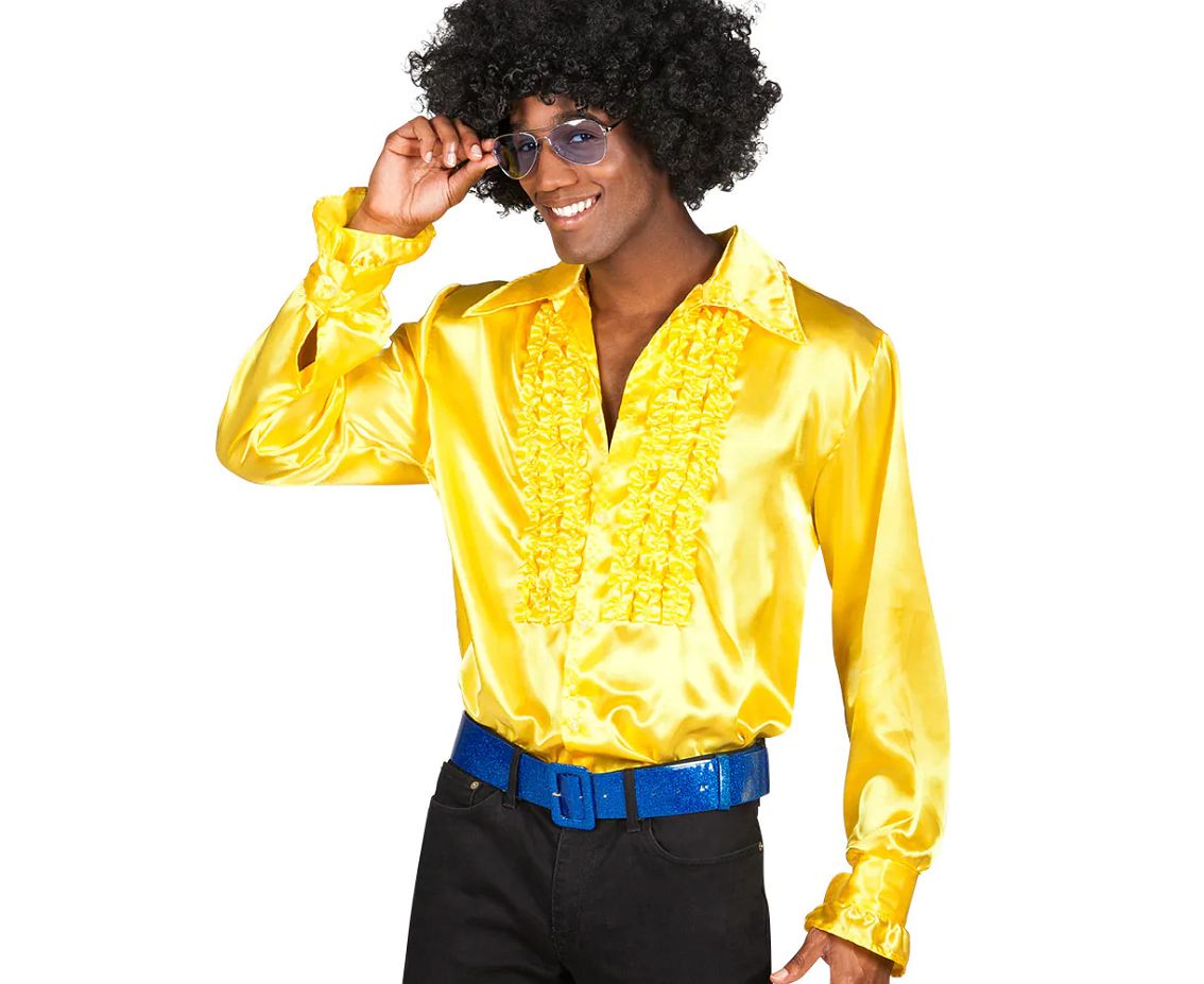 Košile Party Žlutá Disco Kostým Převlek 70. 80. léta Karneval vel