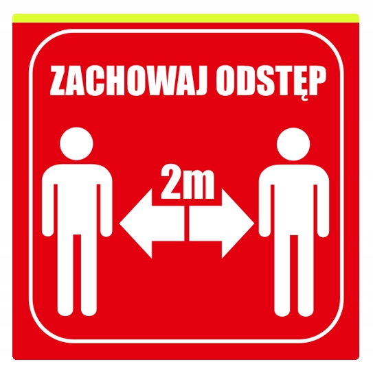 Tabliczka Informacyjna Zachowaj odstęp 2 metrów