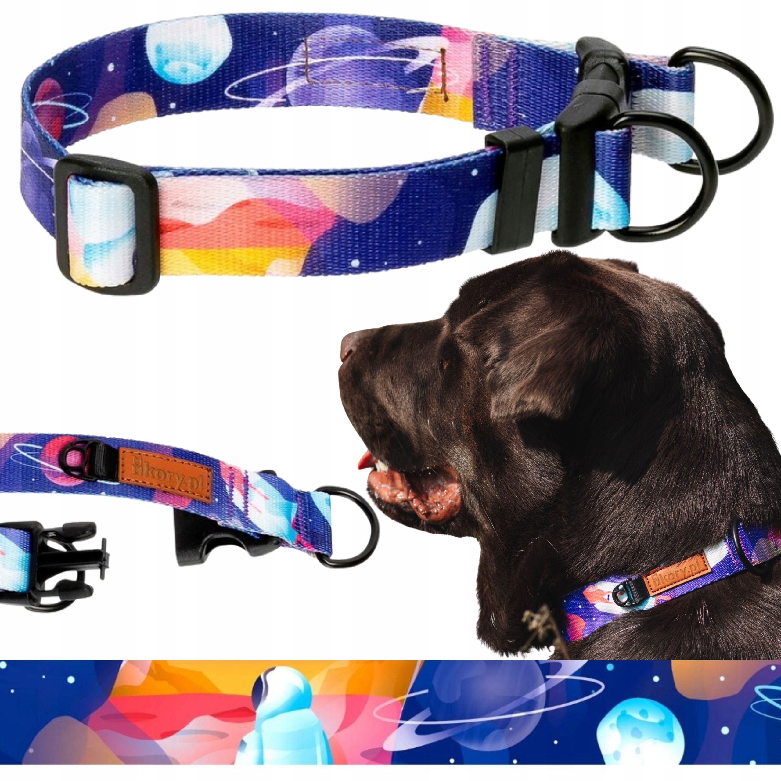 Levně Silný Obojek Pro Obřího Psa Velký Pes XL 30 mm Ukory S Potiskem