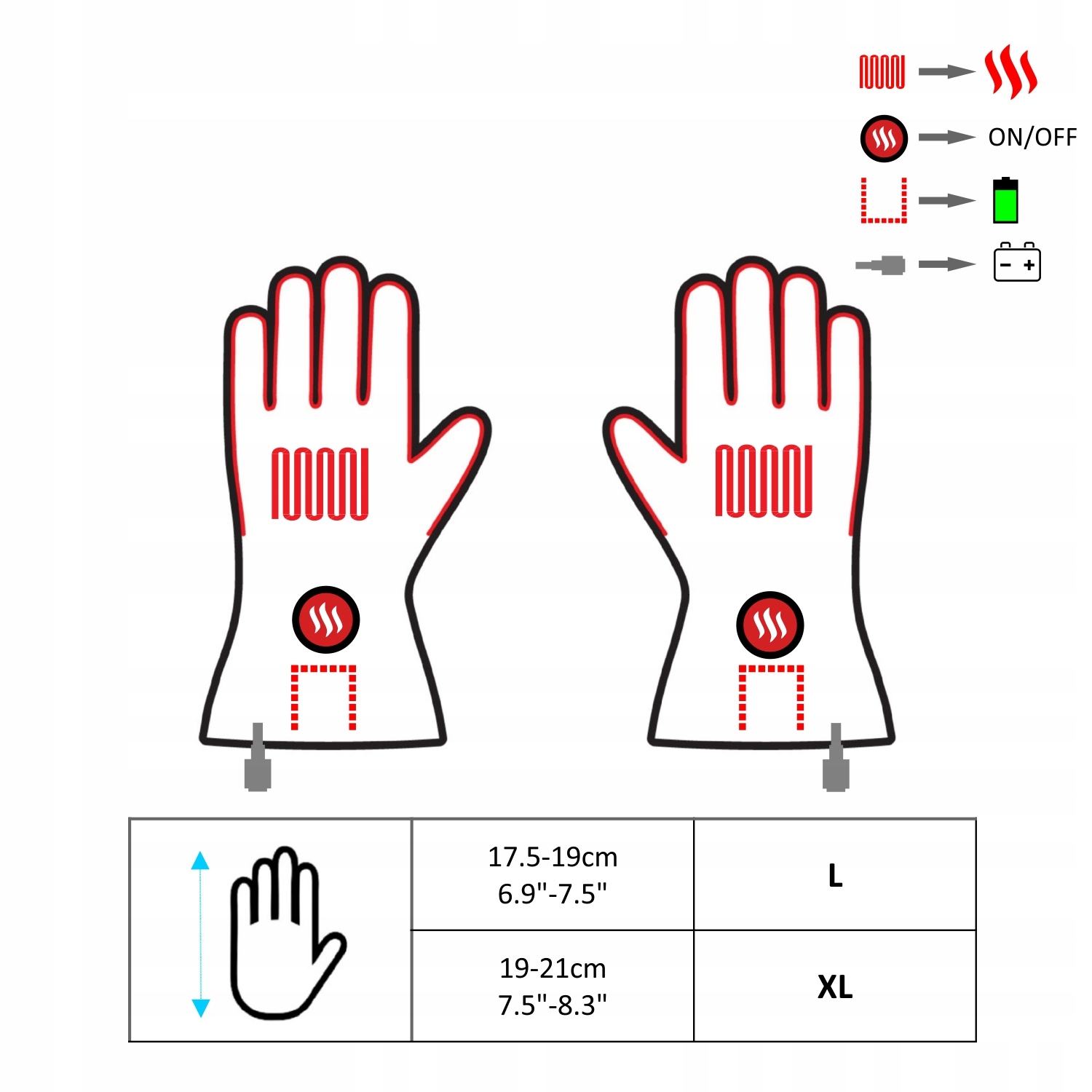 Glovii Ogrzewane rękawice motocyklowe rozmiar: L Rozmiar L