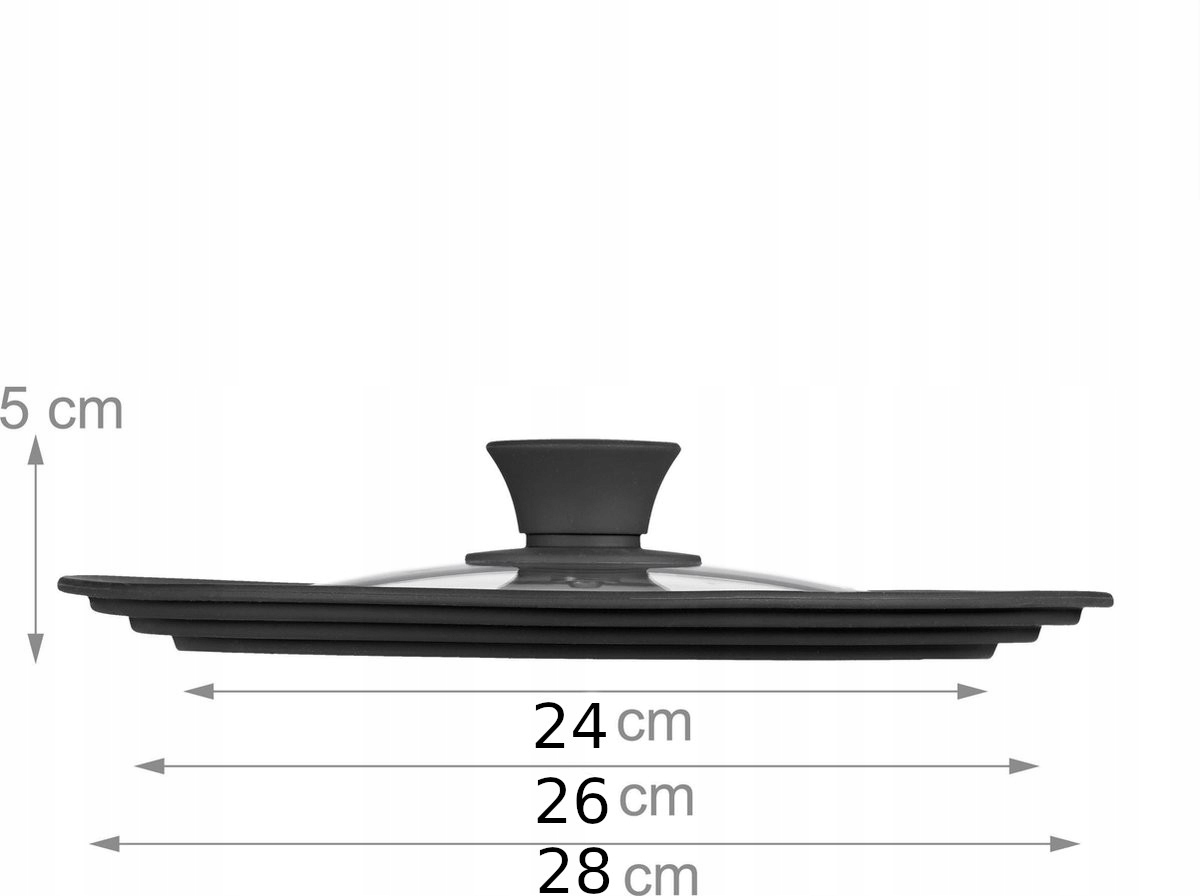 POKRYWKA SILIKONOWA UNIWERSALNA 3W1 24/26/28 CM szklana do garnków patelni Rodzaj pokrywka