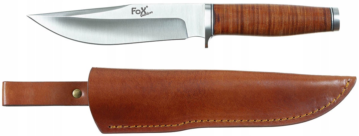 Nůž Pathfinder Ranger 16 ocel 3Cr13 kožená rukojeť Fox Outdoor