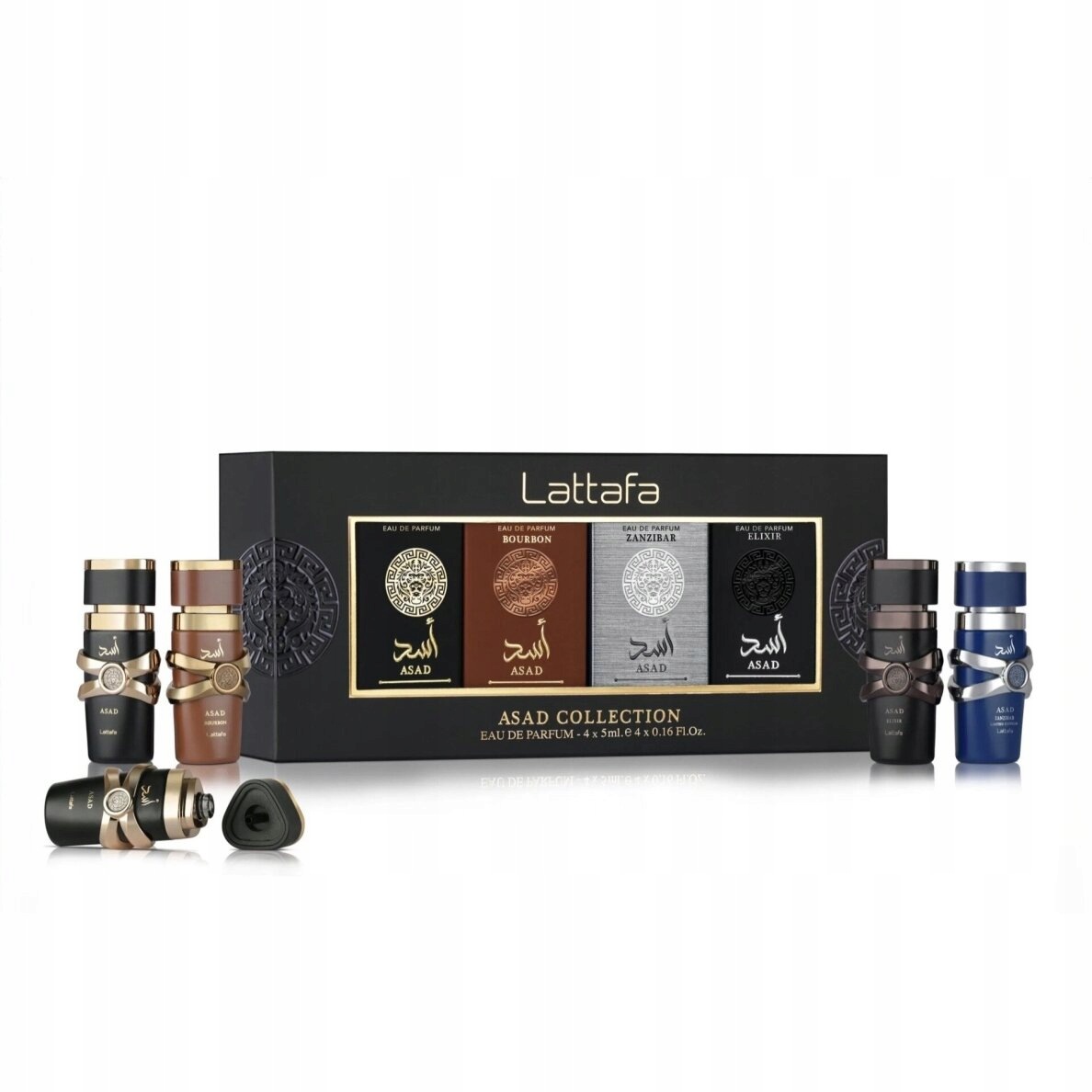Lattafa Asad Collection Gift Set 4 X 5ML męski zestaw miniatur