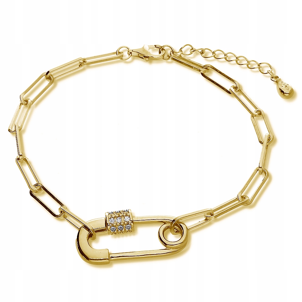 Stříbrný náramek Ag 925 pozlacená špendlík B05125