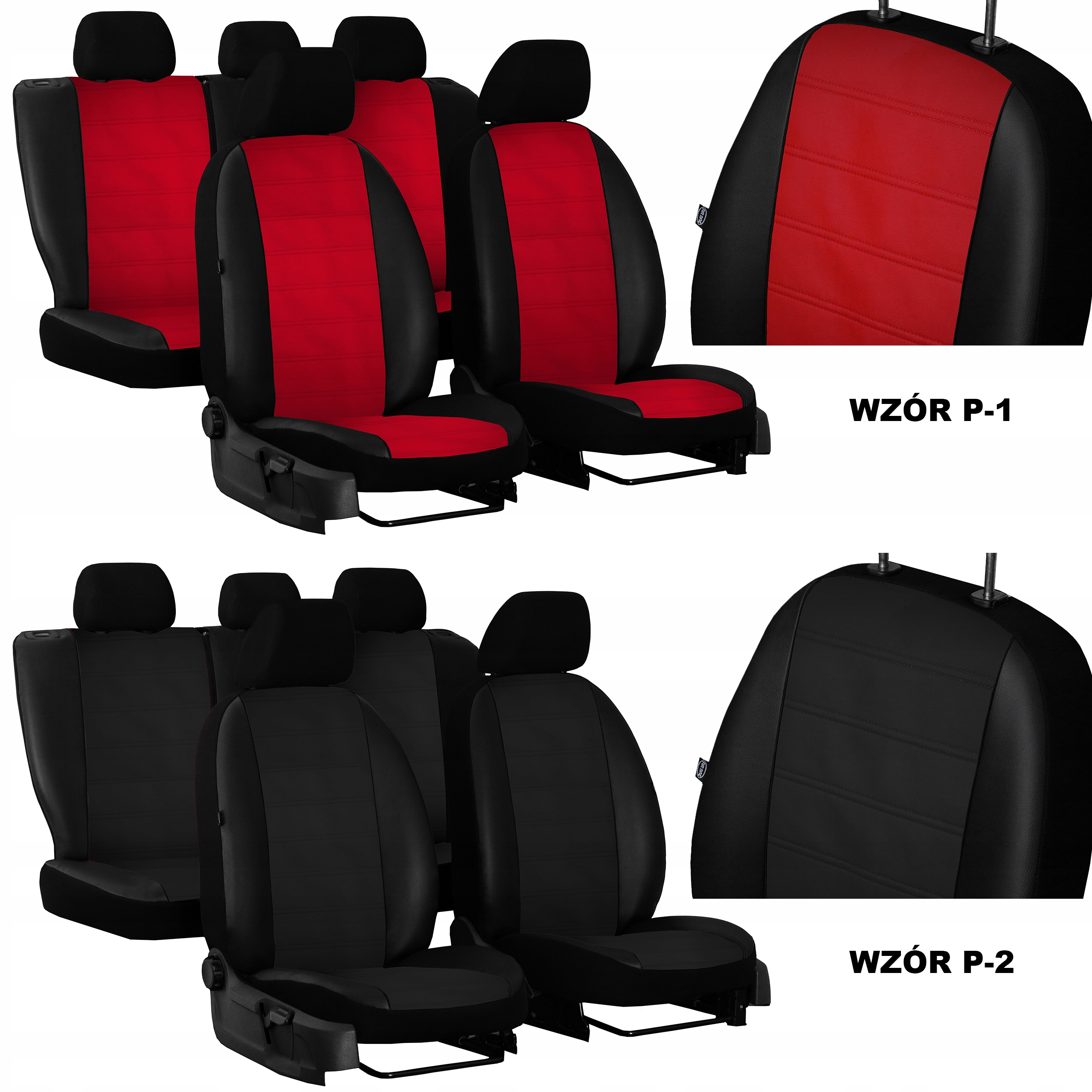 POKROWCE MIAROWE TŁOCZONE SAMOCHODOWE KOMPLET NA FOTELE do DODGE JOURNEY 7m Model Forced