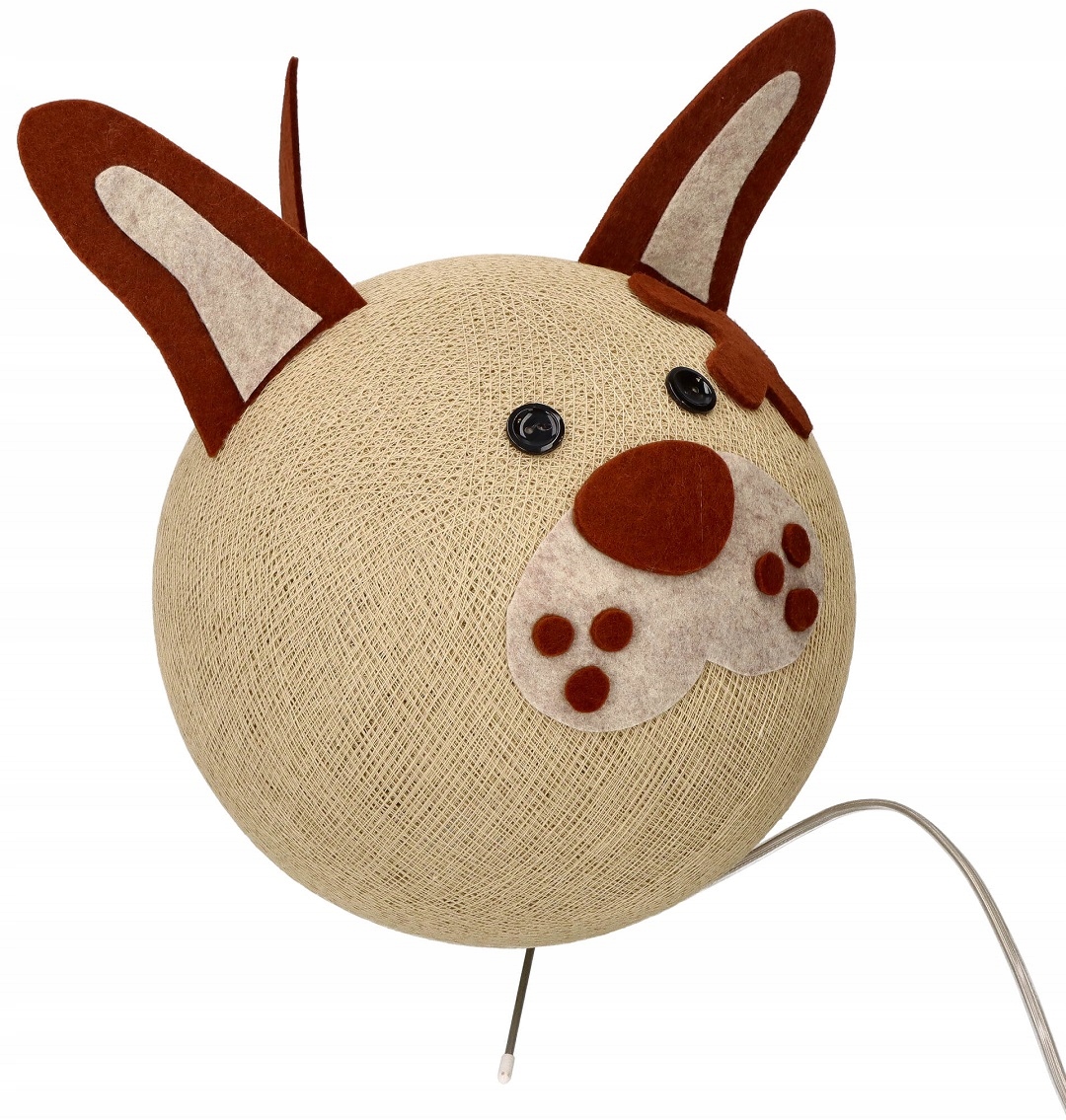 Ręcznie robiona Lampka nocna Do pokoju Piesek Cotton Balls Włoska lampa Płeć chłopcy dziewczynki unisex