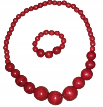 hit KORALE BRANSOLETKA CZERWONE DREWNO KOMPLET góralskie folk Kod producenta KORALE