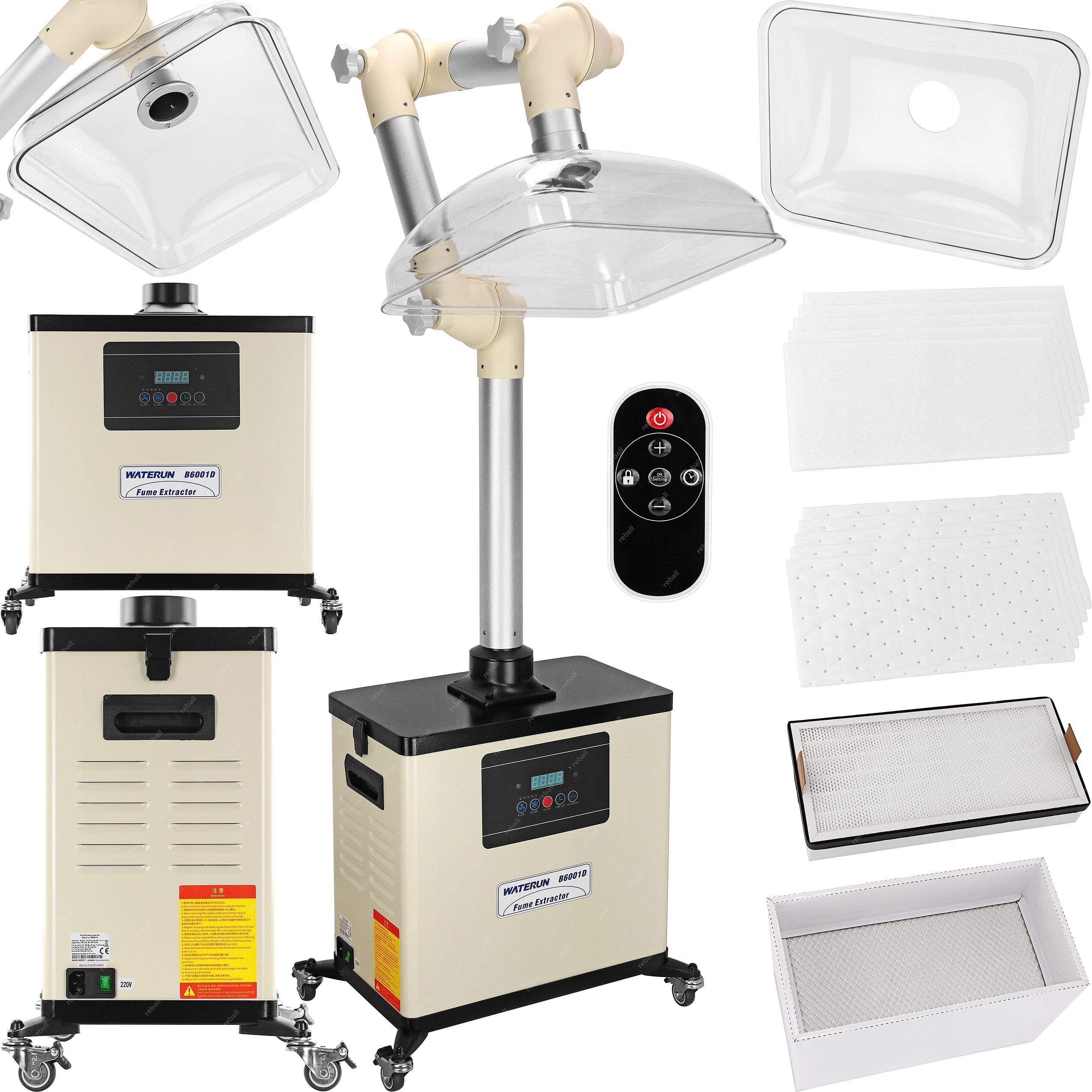 Pohlcovač Dymových Výparov, Kozmetický, Toxínov, Pachov, Vodun B6001D 330W