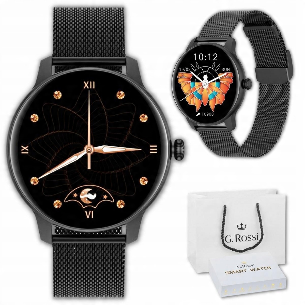 

Zegarek Smartwatch Damski Czarny Fit Kroki Puls
