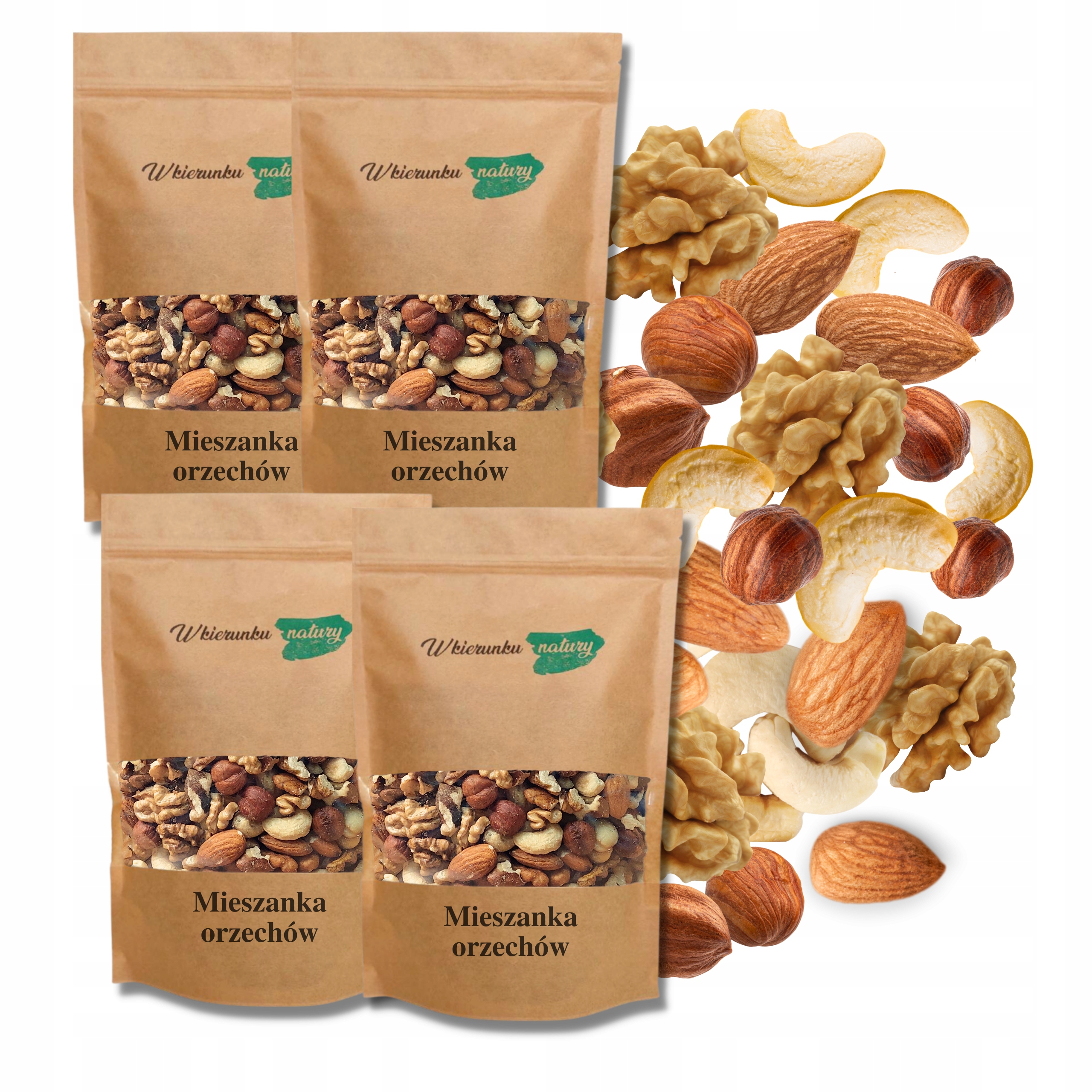 Levně Směs ořechů 4×1 kg kešu ořechy, italské, lískové ořechy, mandle bez přísad