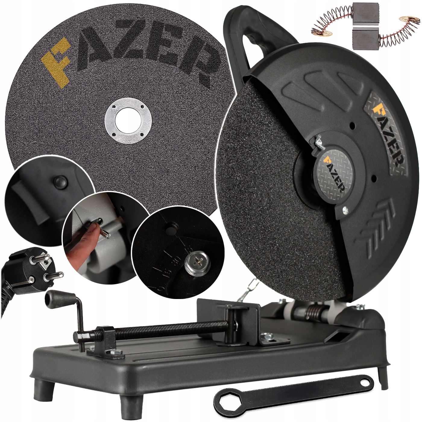 Řezačka Kovu Pila Pokosová Pila Pomalý Start 3000W Kotouč 355MM Svěrák