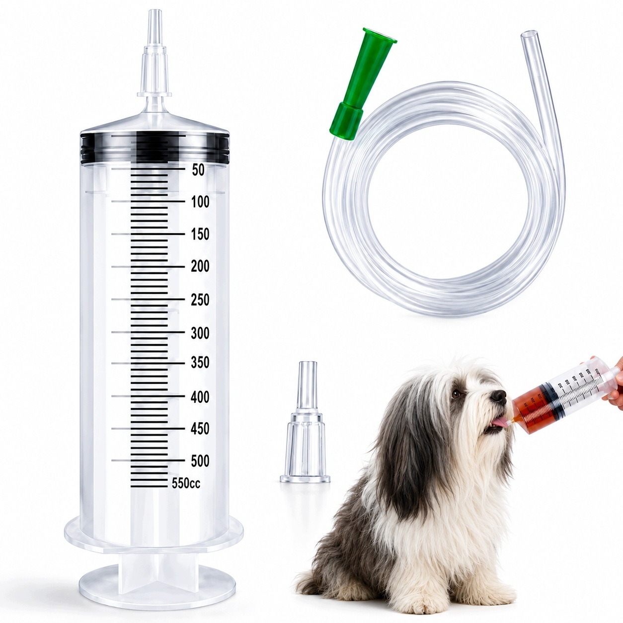 Strzykawka Cewnikowa 500 ML Duża Wąż 1 M Adapter