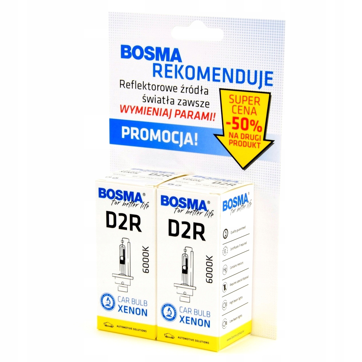 Bosma Xenon D2R 6000K 85V 35W P32d-3 Duo Pak 8481D