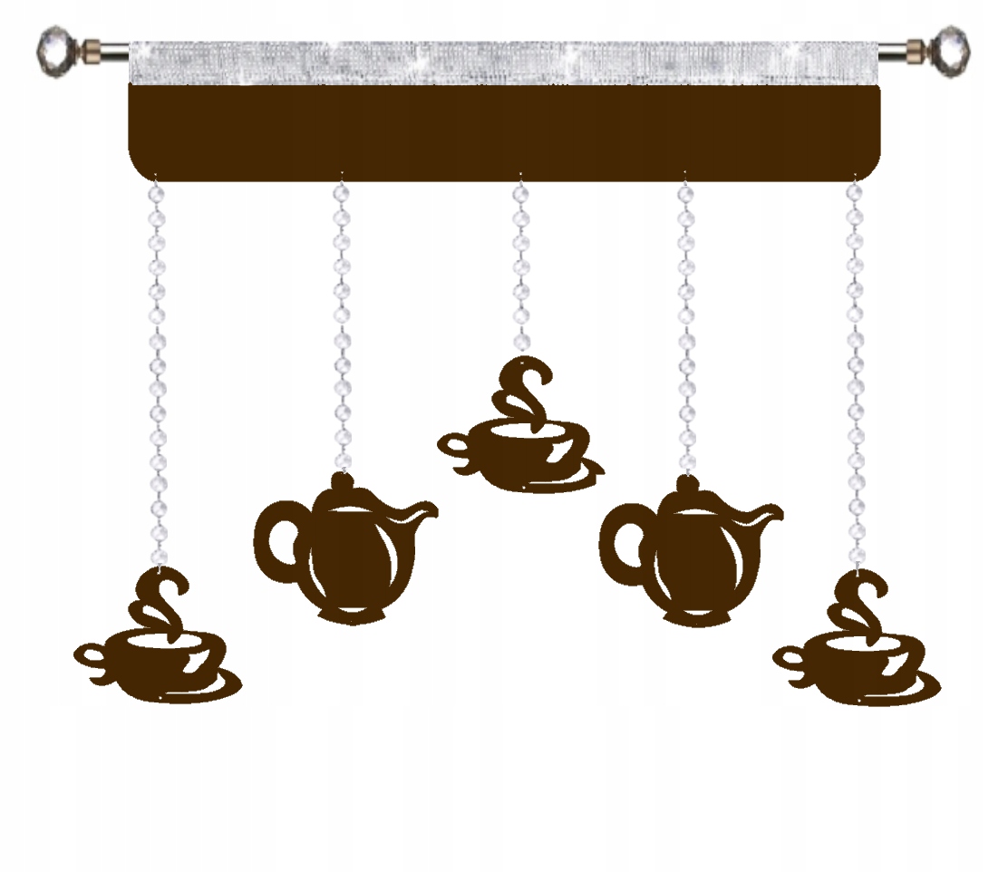 

Firana kuchenna Ekran ażur Girlanda Glamur kawa br