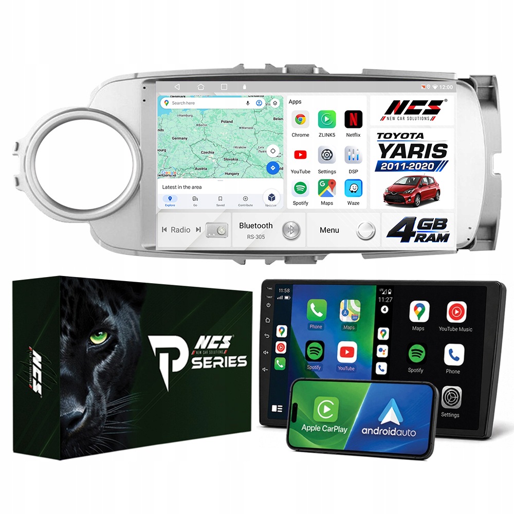 Autorádio Ncs RS-305 Toyota Yaris 3 III 2011-2020 Silver Android