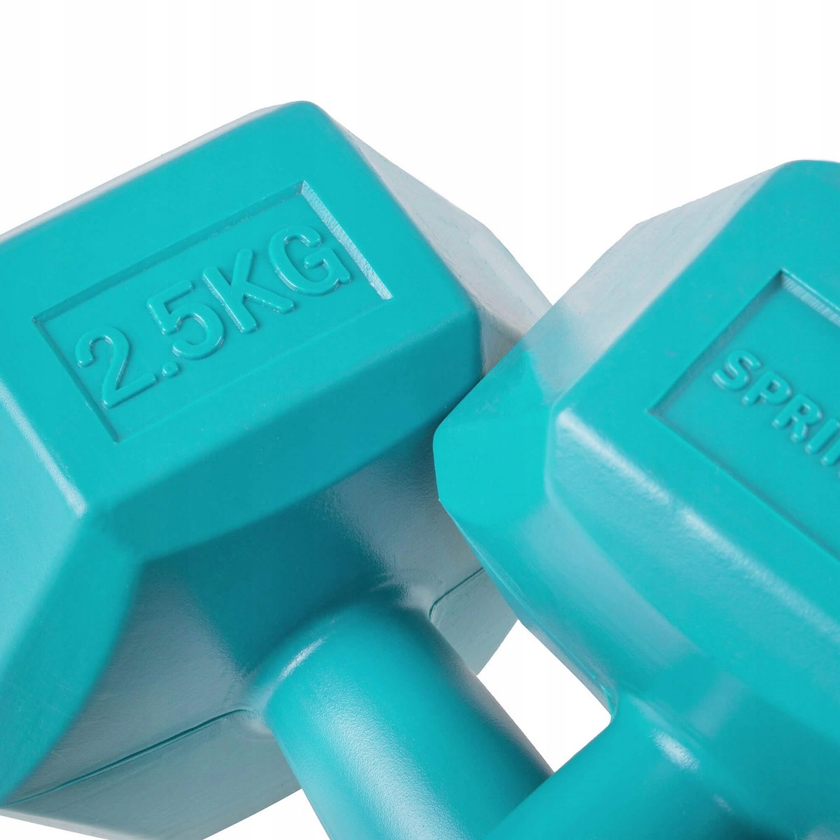 HANTLE 2x2,5kg ZESTAW CIĘŻARKI HANTELKI DO ĆWICZEŃ W DOMU HEKSAGONALNE Kolor dominujący odcienie niebieskiego