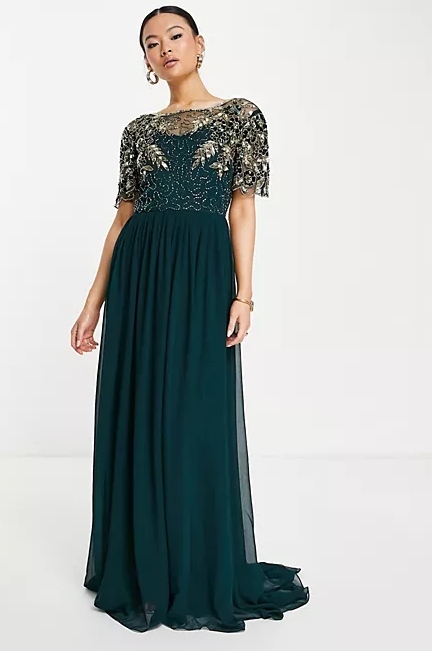 Zdobená Flitrová Krásná Koktejlová Šaty S Korálky Virgos Lounge 36 S