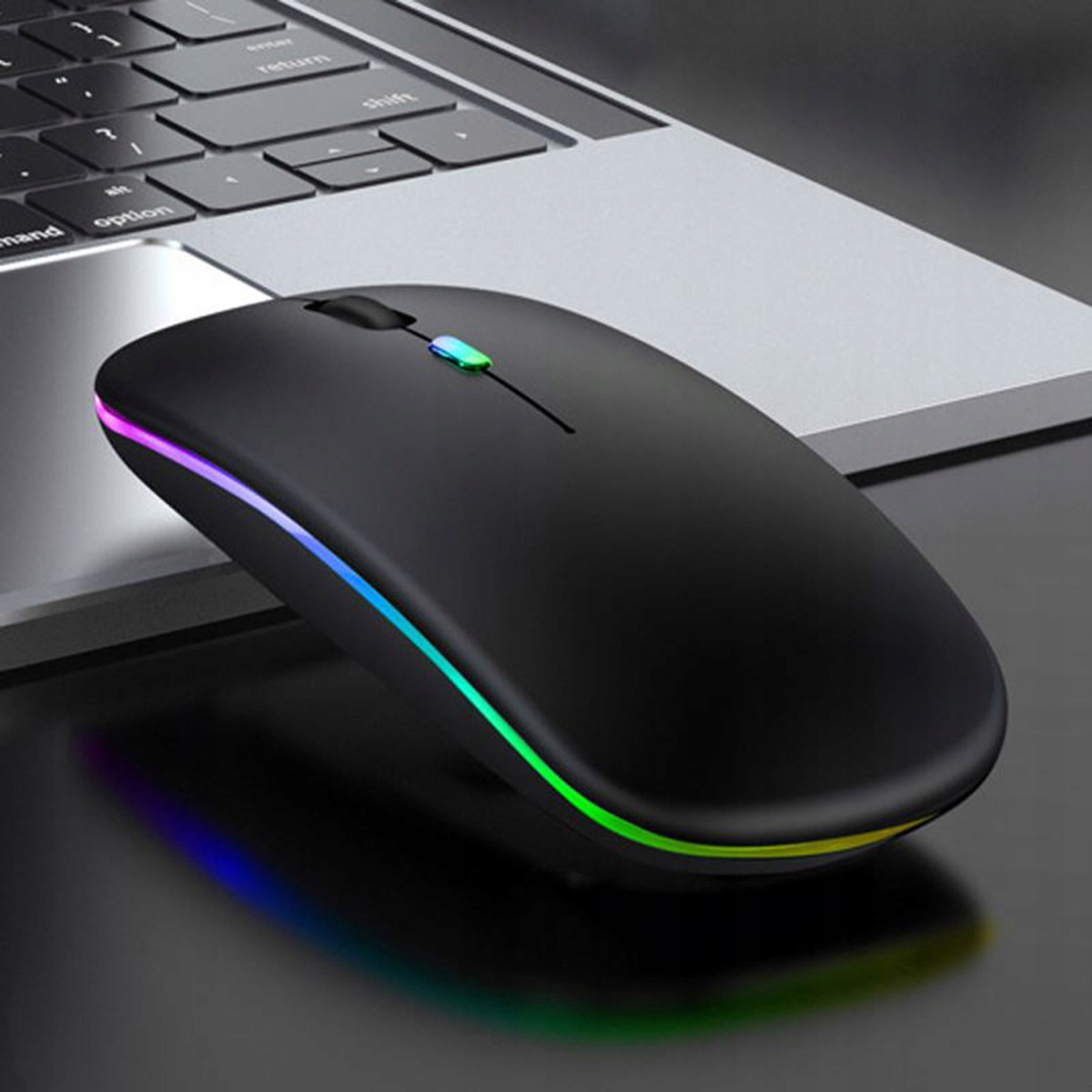 MYSZ BEZPRZEWODOWA MYSZKA PRECYZYJNA CICHA BLUETOOTH USB ERGONOMICZNA RGB Sensor laserowy