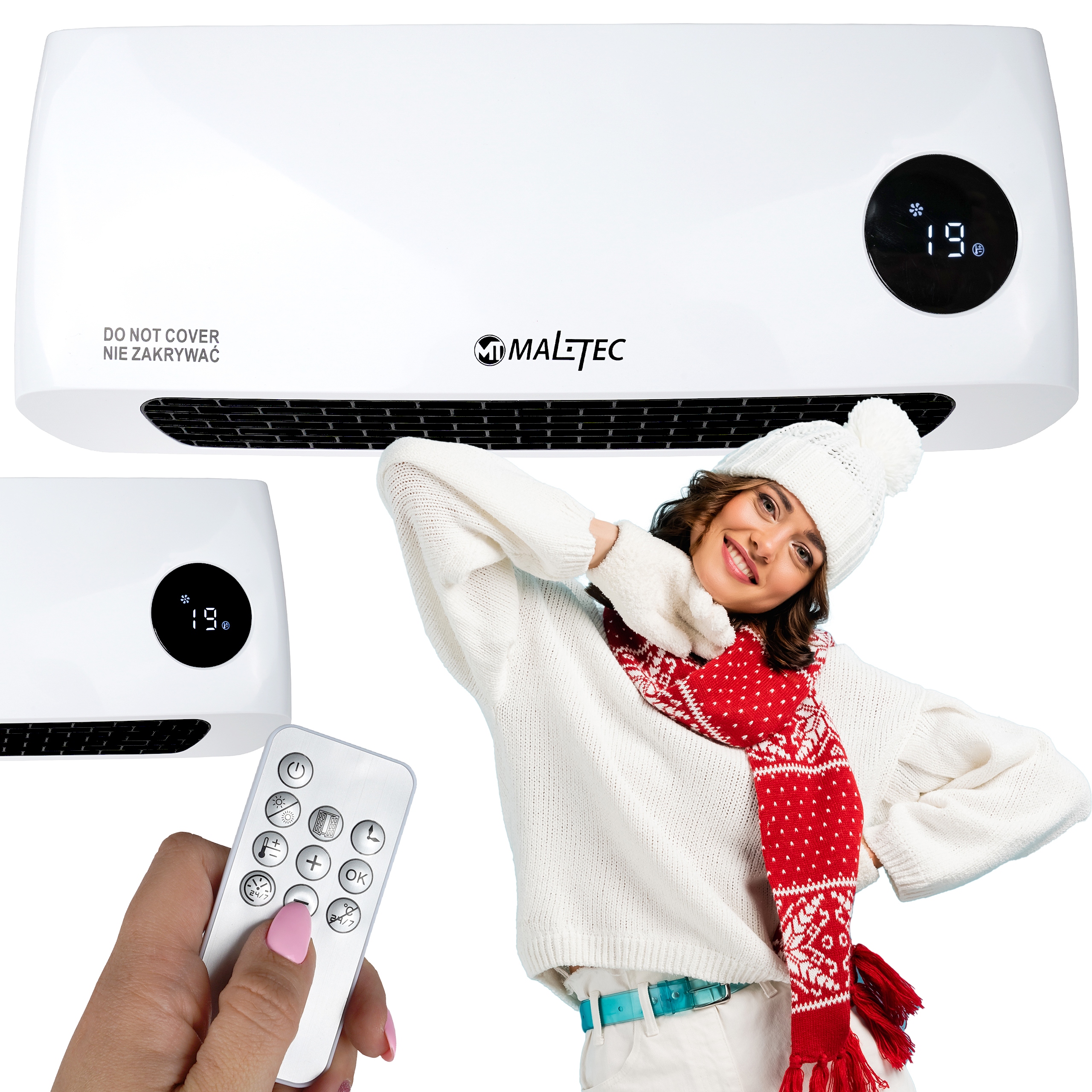 Vzduchová Clona Výkonný Elektrický Ohřívač Energeticky Úsporný Dálkový Ovladač 2000 W