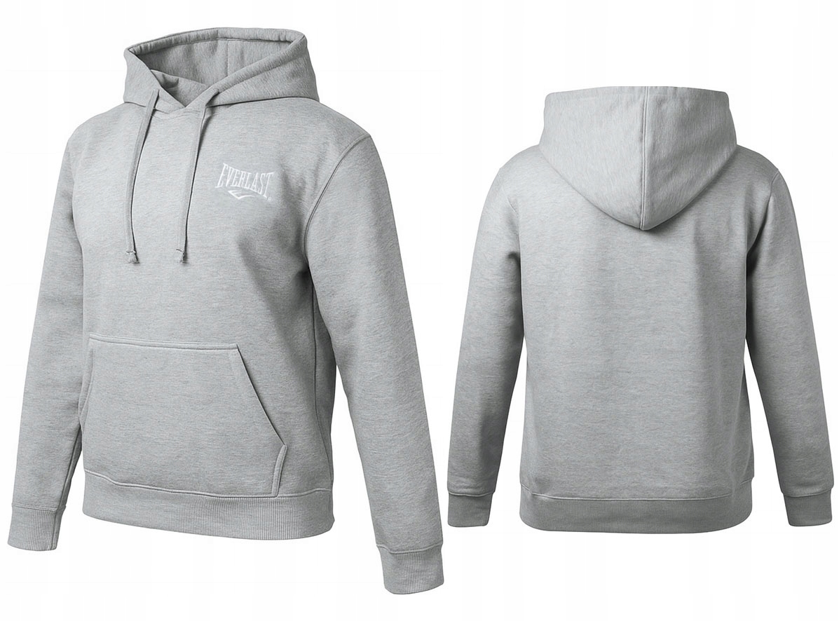 Everlast Bluza Męska Sportowa Z Kapturem Bawełna French Terry Szara M