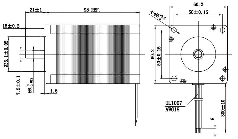 Silnik krokowy 60BYGH7503 - 3,3Nm 60BYGH7501-N-21D Model 60-BYGH-7503