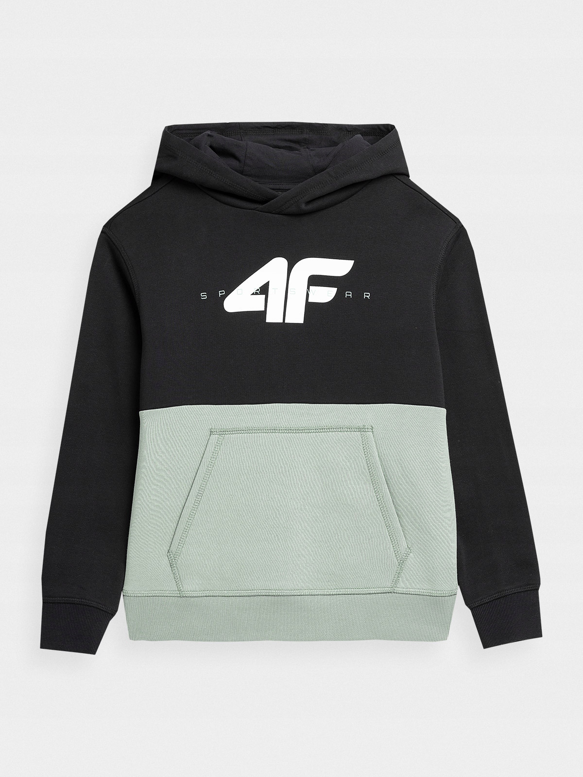 4F BLUZA CHŁOPIĘCA DRESOWA SPORTOWA Z KAPTUREM Kolor zielony