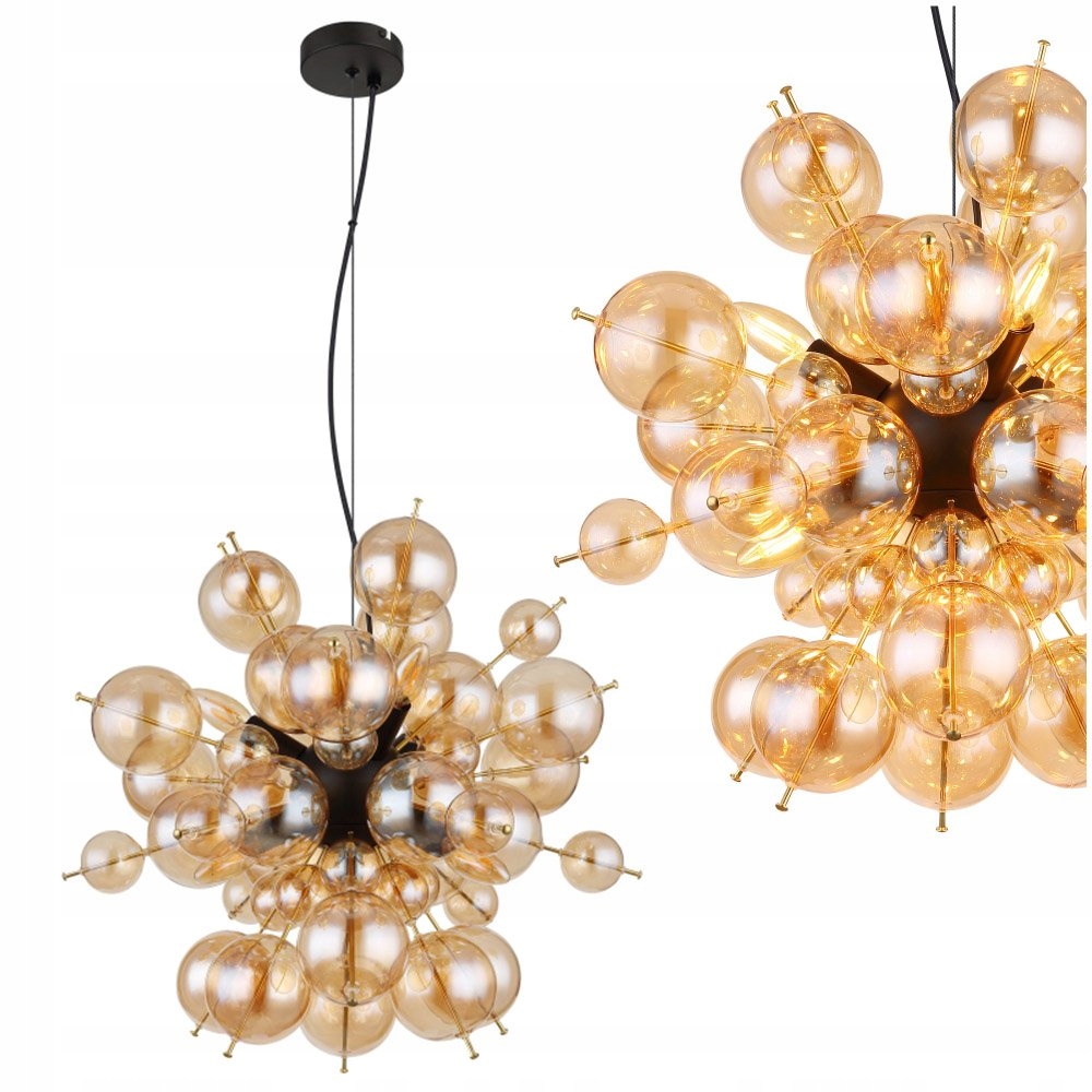Lustr Udo 15633HA černo-jantarový od společnosti Globo Lighting