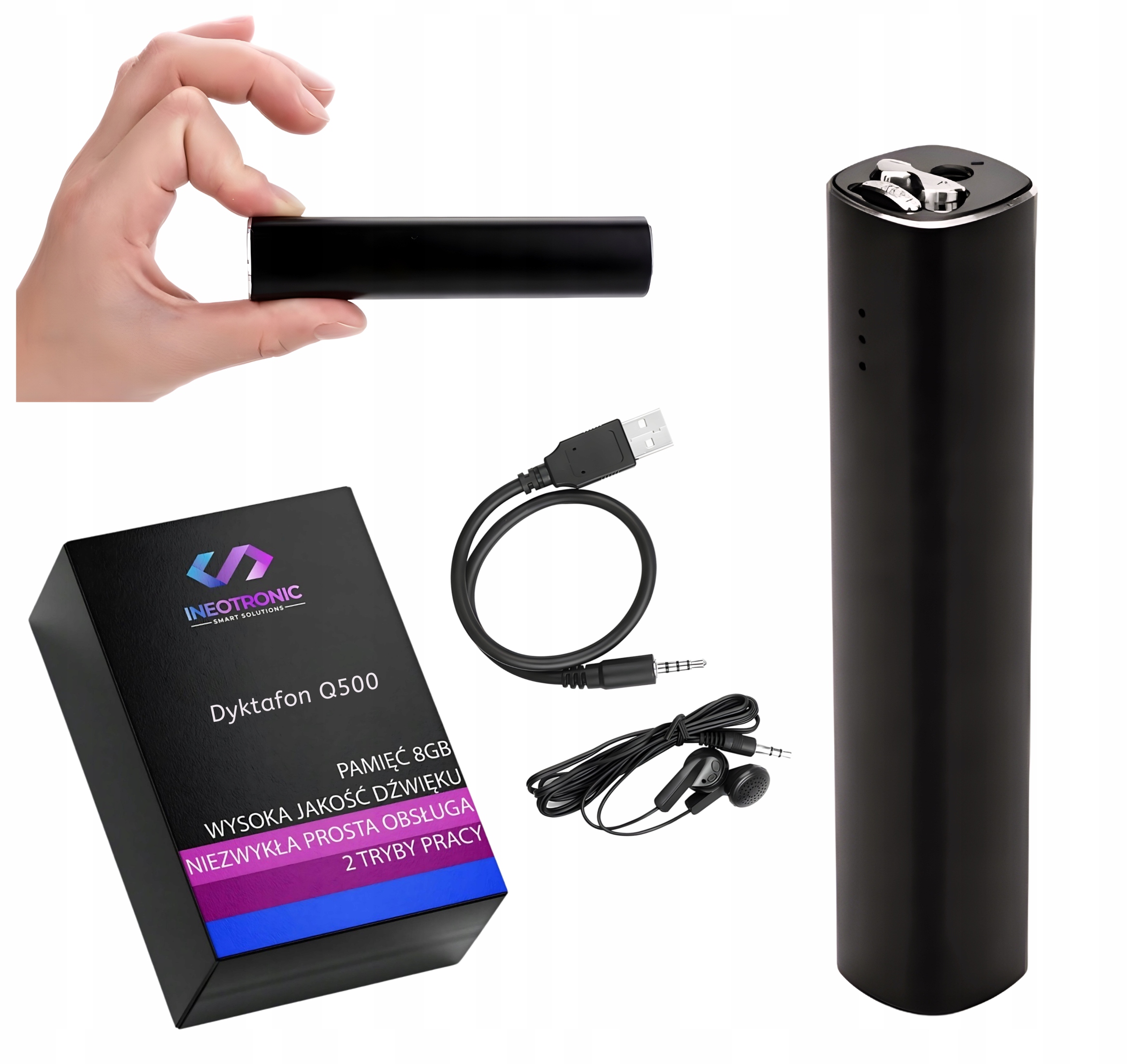 Špionážní Diktafon Skrytý Odposlech Magnet Detekce Hlasu 2 V 1 500 Hodin