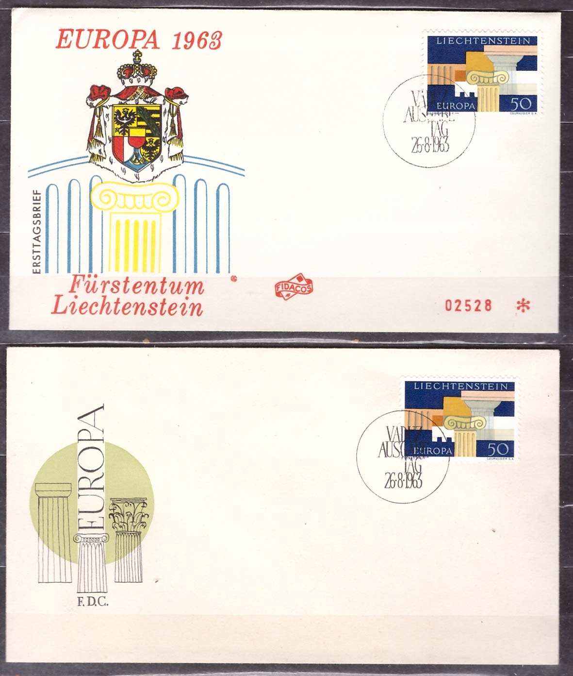 Liechtenstein CEPT Europa koperty FDC 1963 (1)