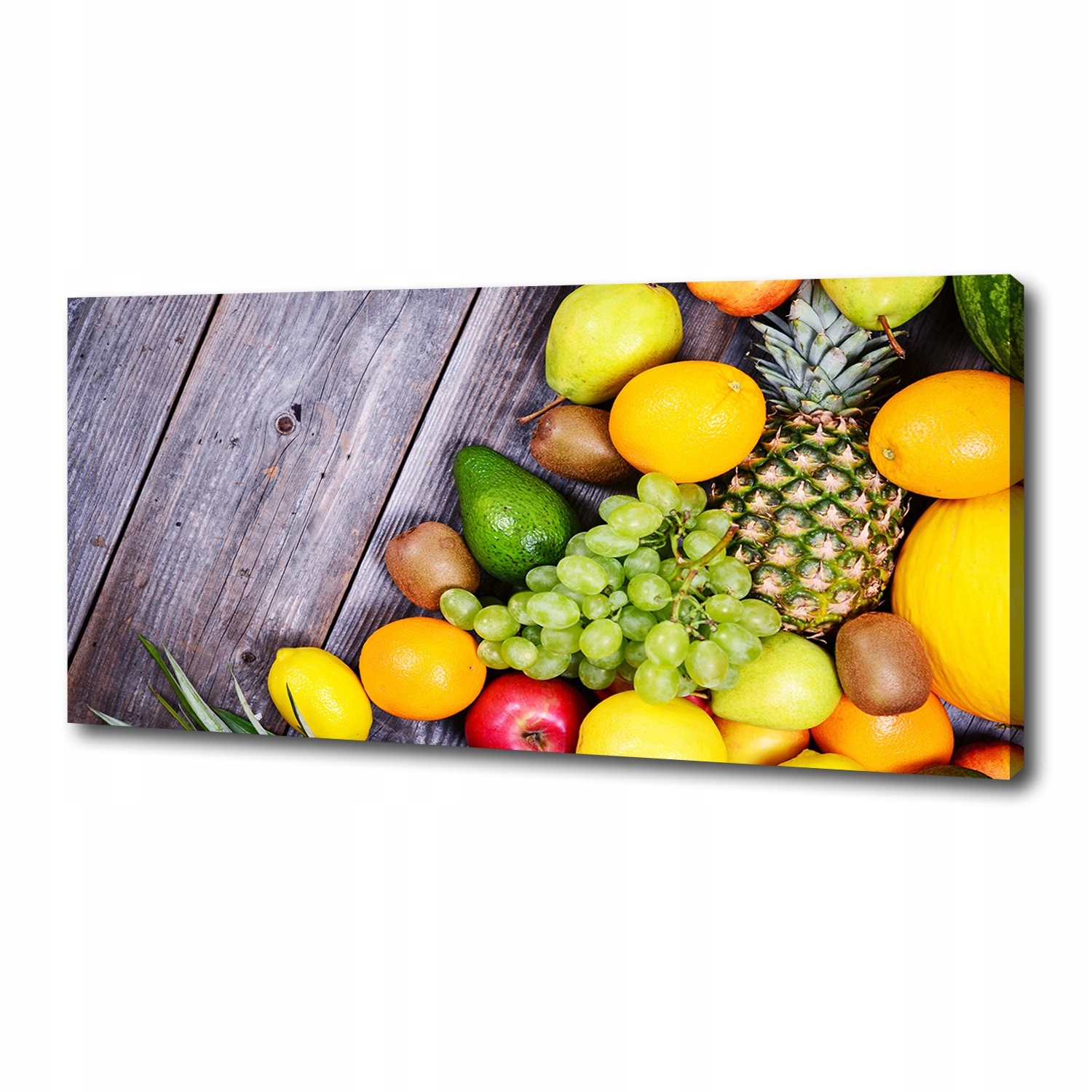 

Foto obraz na płótnie Owoce na drewnie 125x50 cm