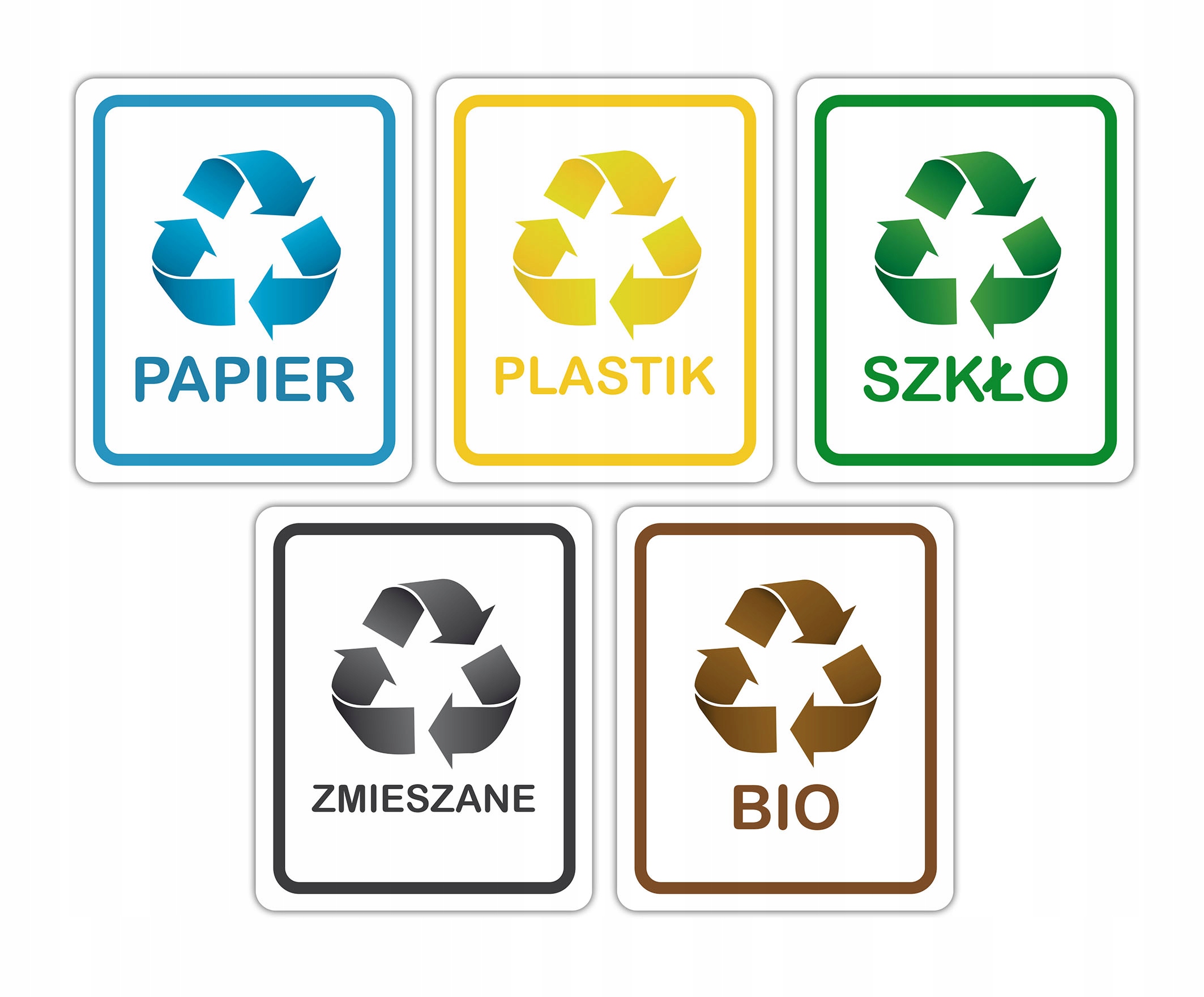 

Naklejki Segregacja Śmieci, Na Kosze 10x12