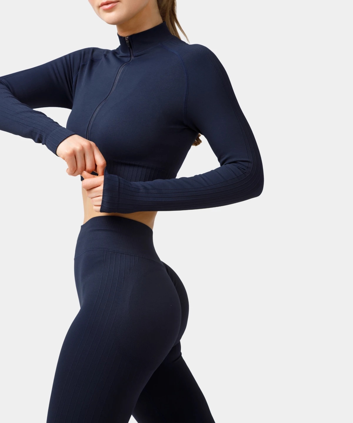 Carpatree Rozpinany longsleeve bezszwowy Élite Sapphire Blue, niebieski L