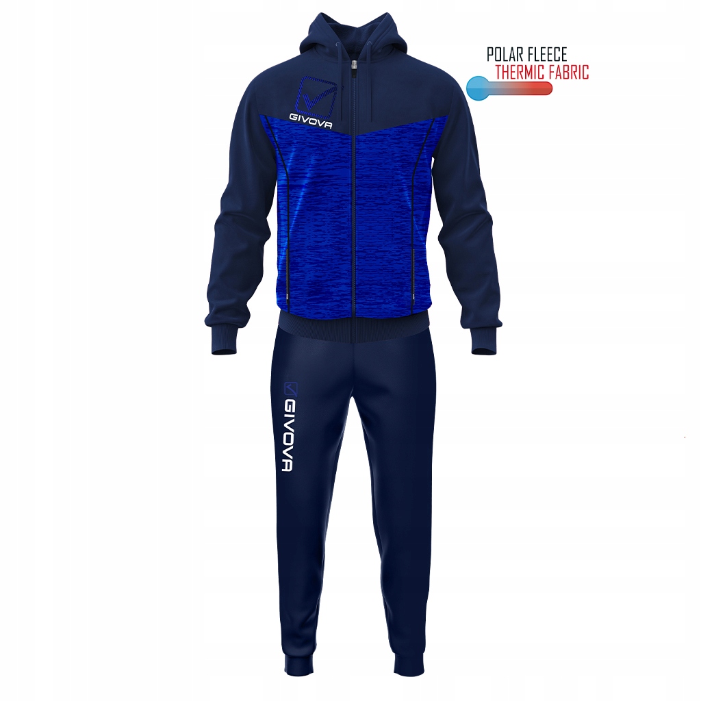 Dres Komplet Sportowy Givova Visa Polarfleece Melange Royal r.2XL