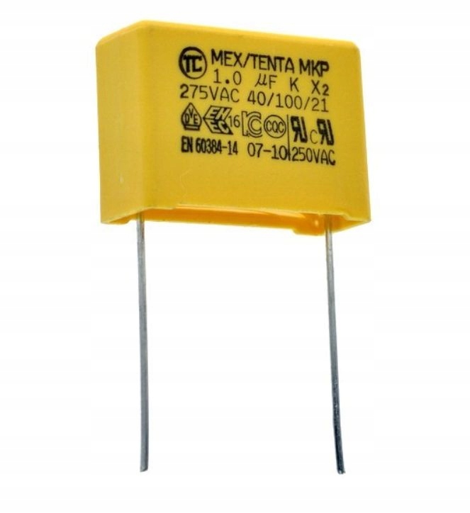 

Kondensator Mkp 1uF 275V X2 Polipropylenowy 22mm