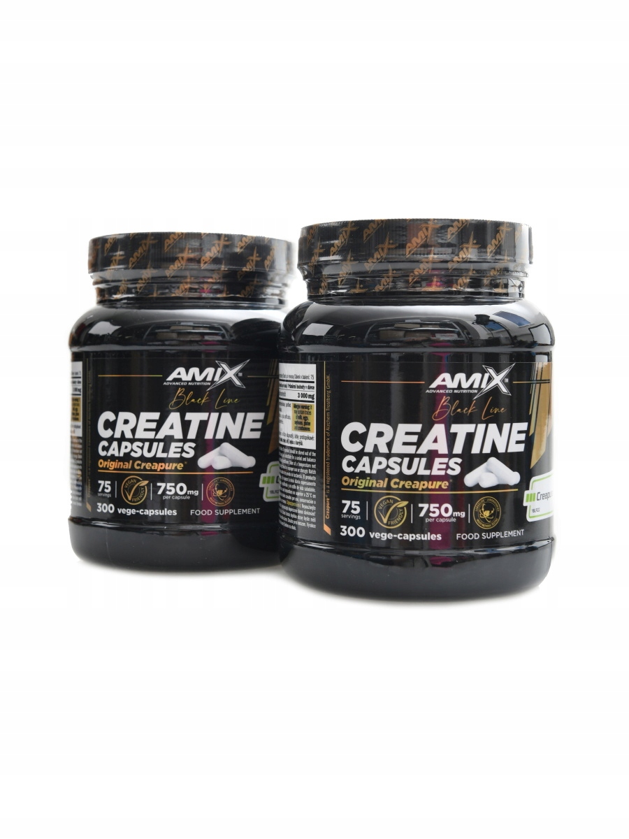 Amix Black line Creatine creapure 2 x 300 kapslí Duopack