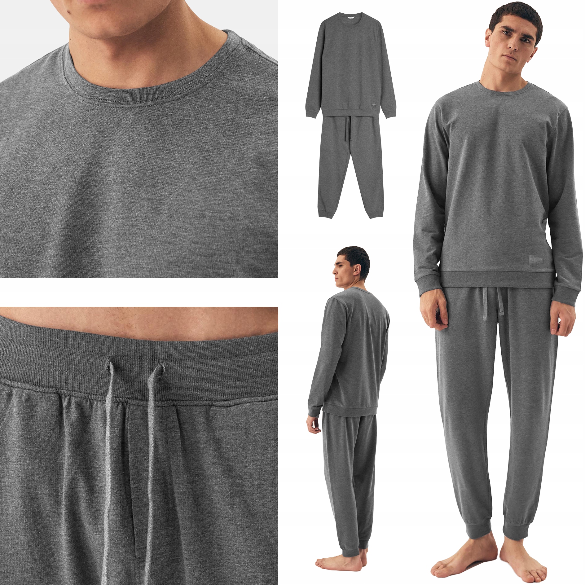 Henderson Pánské domácí oblečení pyžamo pánské dlouhé Premium šedé L