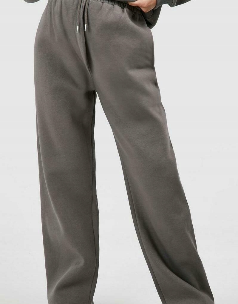 SZARE KLASYCZNE LUŹNE SPODNIE DRESOWE PROSTE GŁADKIE CIĄŻA BOOHOO 38