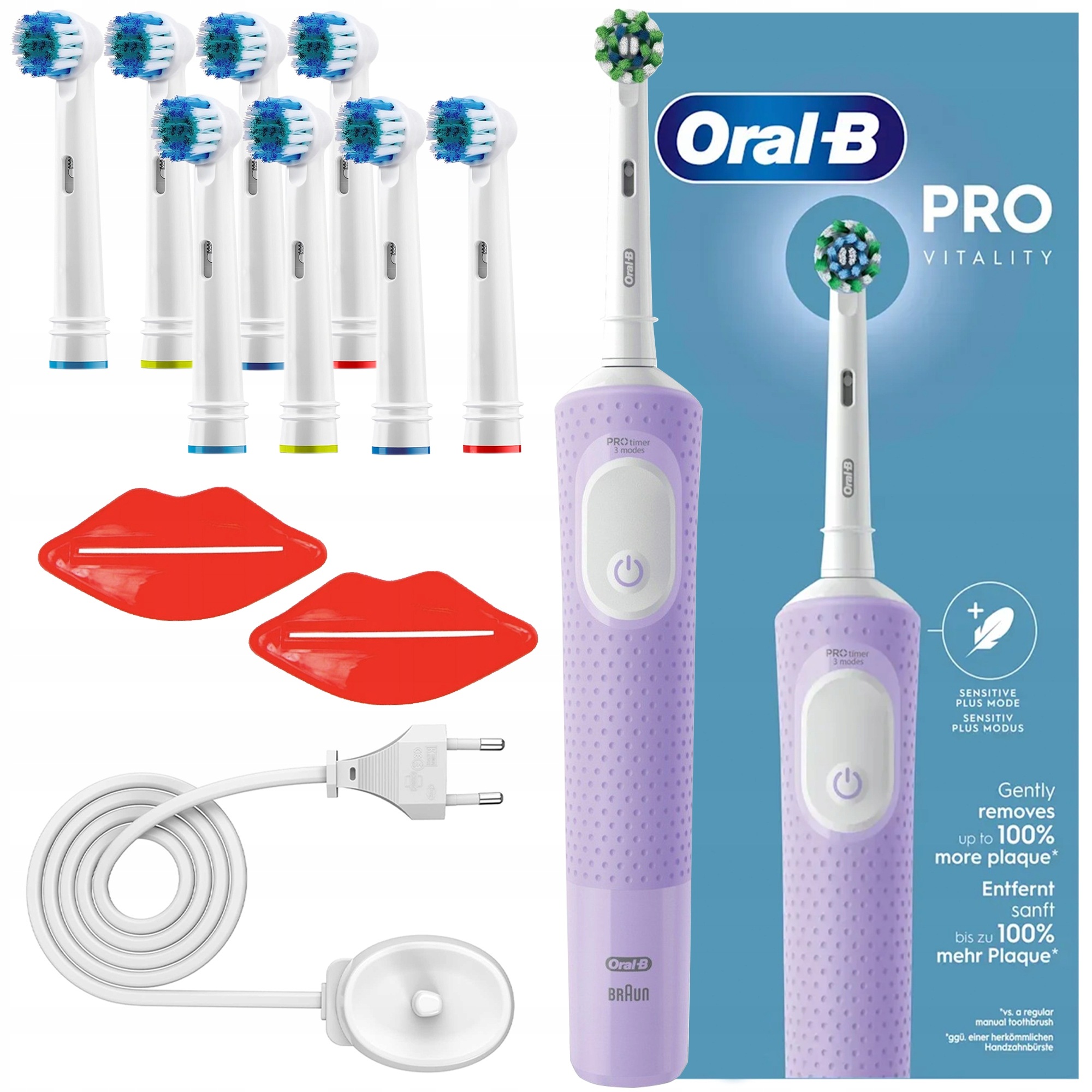 Szczoteczka Elektryczna Oral-b Vitality Pro D103 Lilac Violet Końcówki